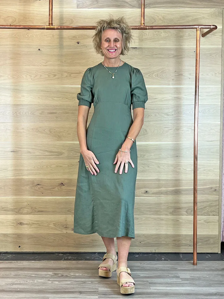 Pulz PzLuca Long Dress Deep Lichen Green