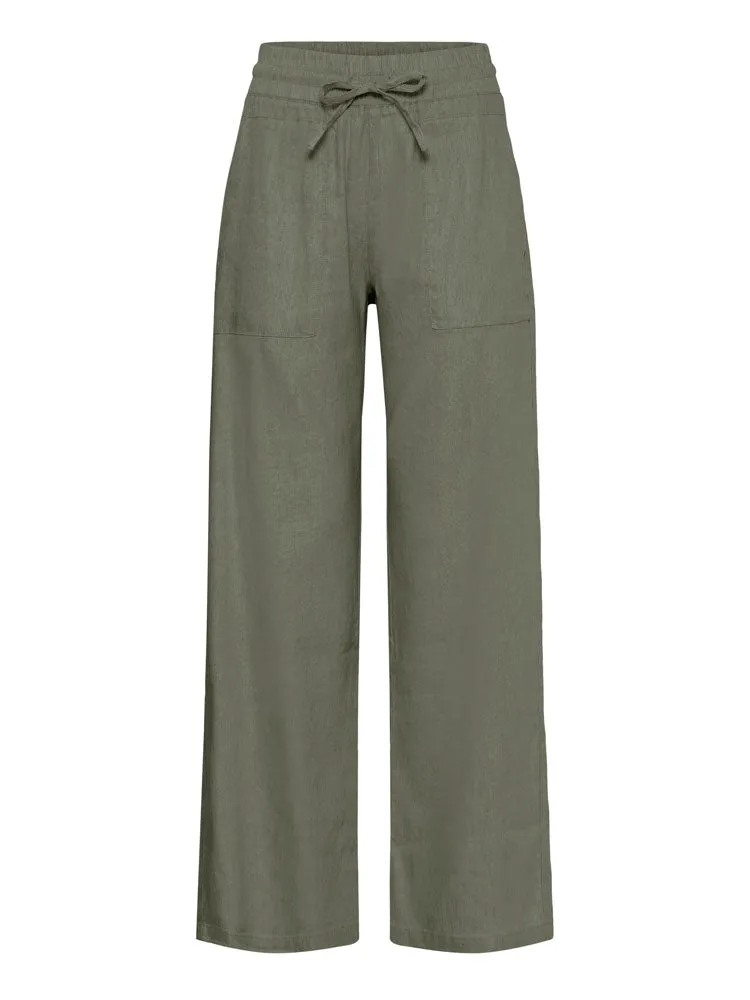 Pulz PzLuca Wide Leg Trousers Deep Lichen Green