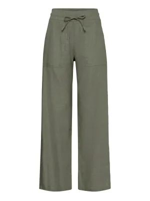Pulz PzLuca Wide Leg Trousers Deep Lichen Green