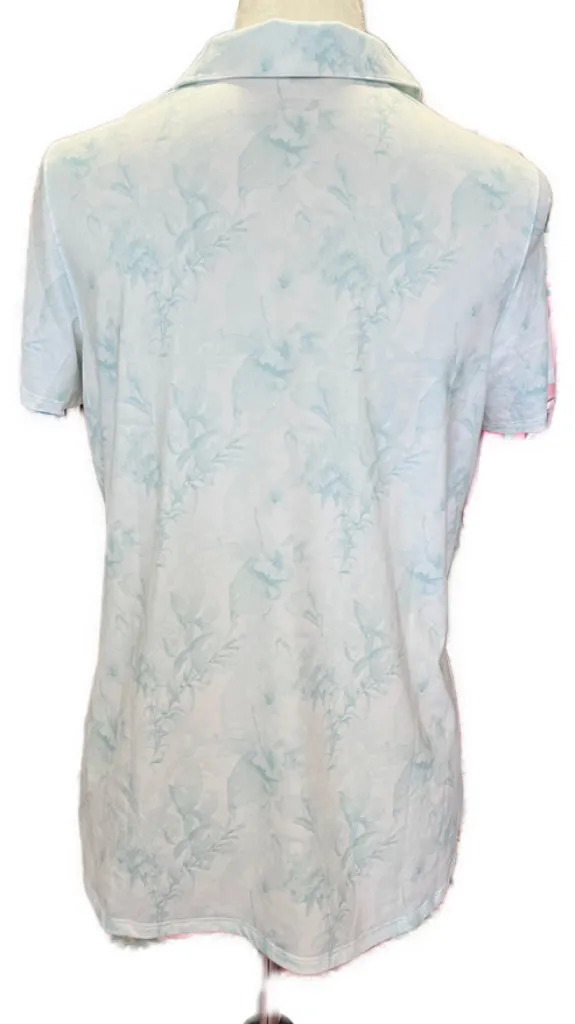 Puma Women's Aqua Blue Cloudspun Tropical Polo w/ Bermuda Championship Logo Size M MSP$55