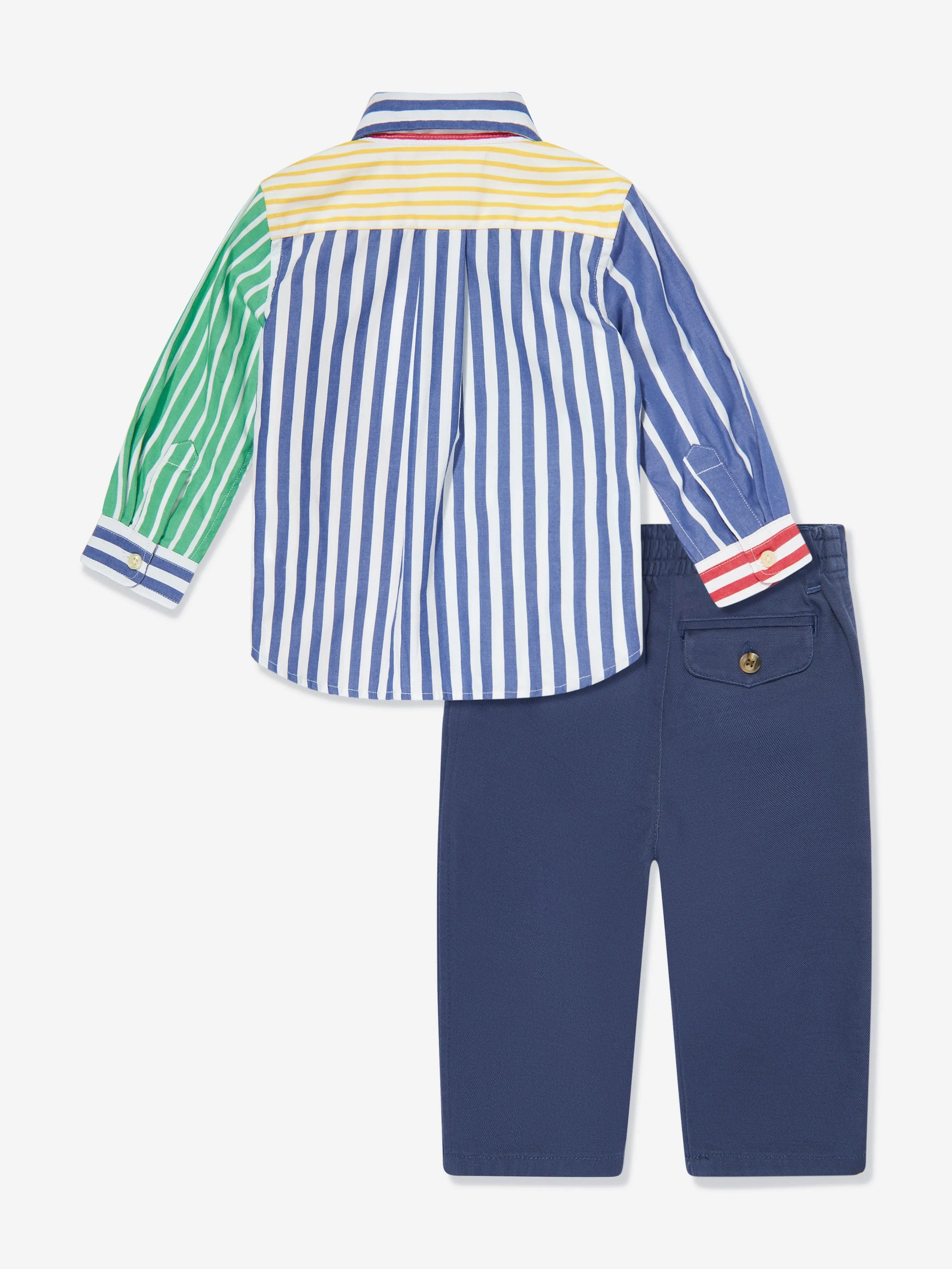Ralph Lauren Baby Boys Shirt and Trouser Set in Multicolour