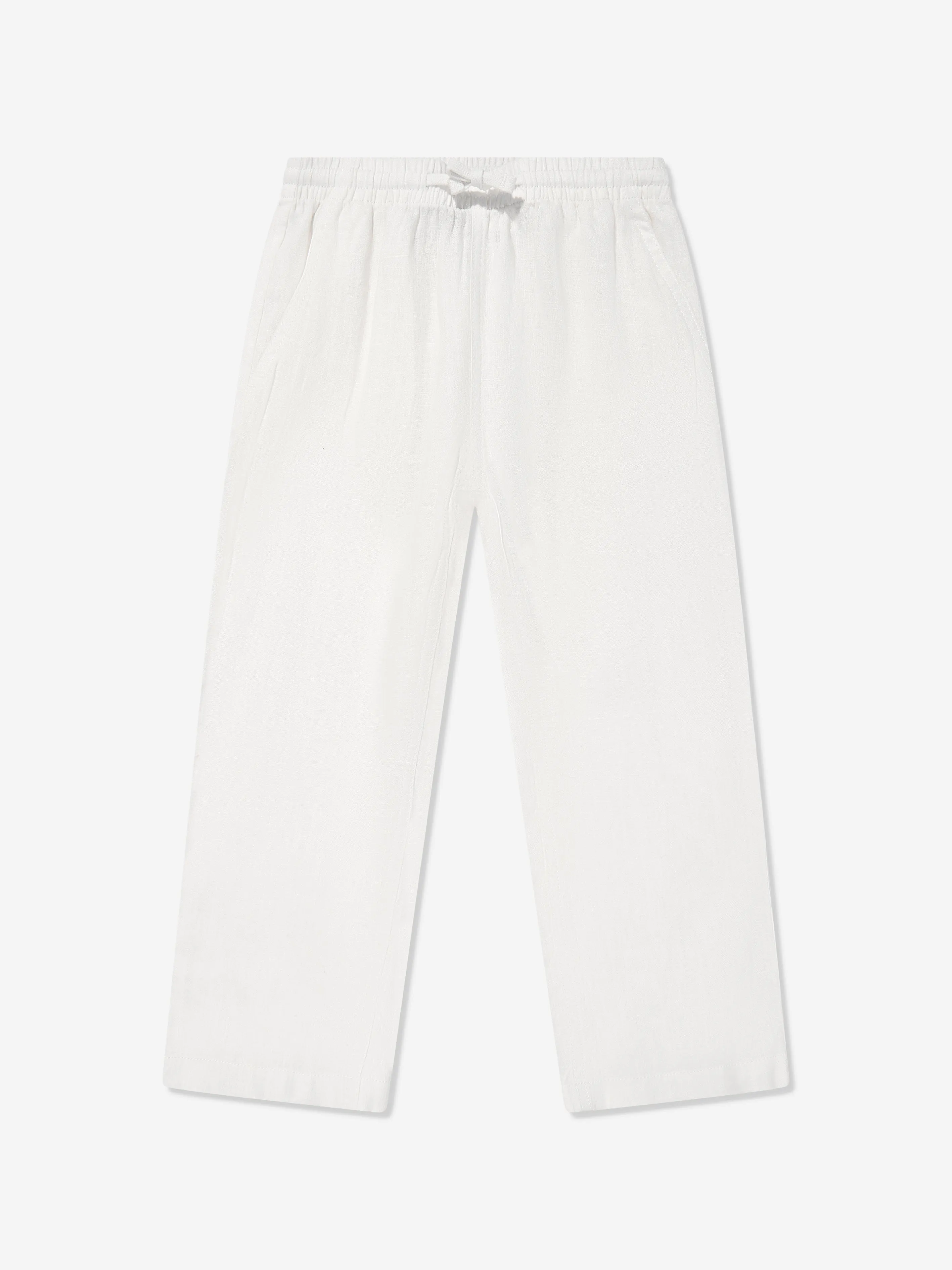 Ralph Lauren Boys Linen Trousers in White
