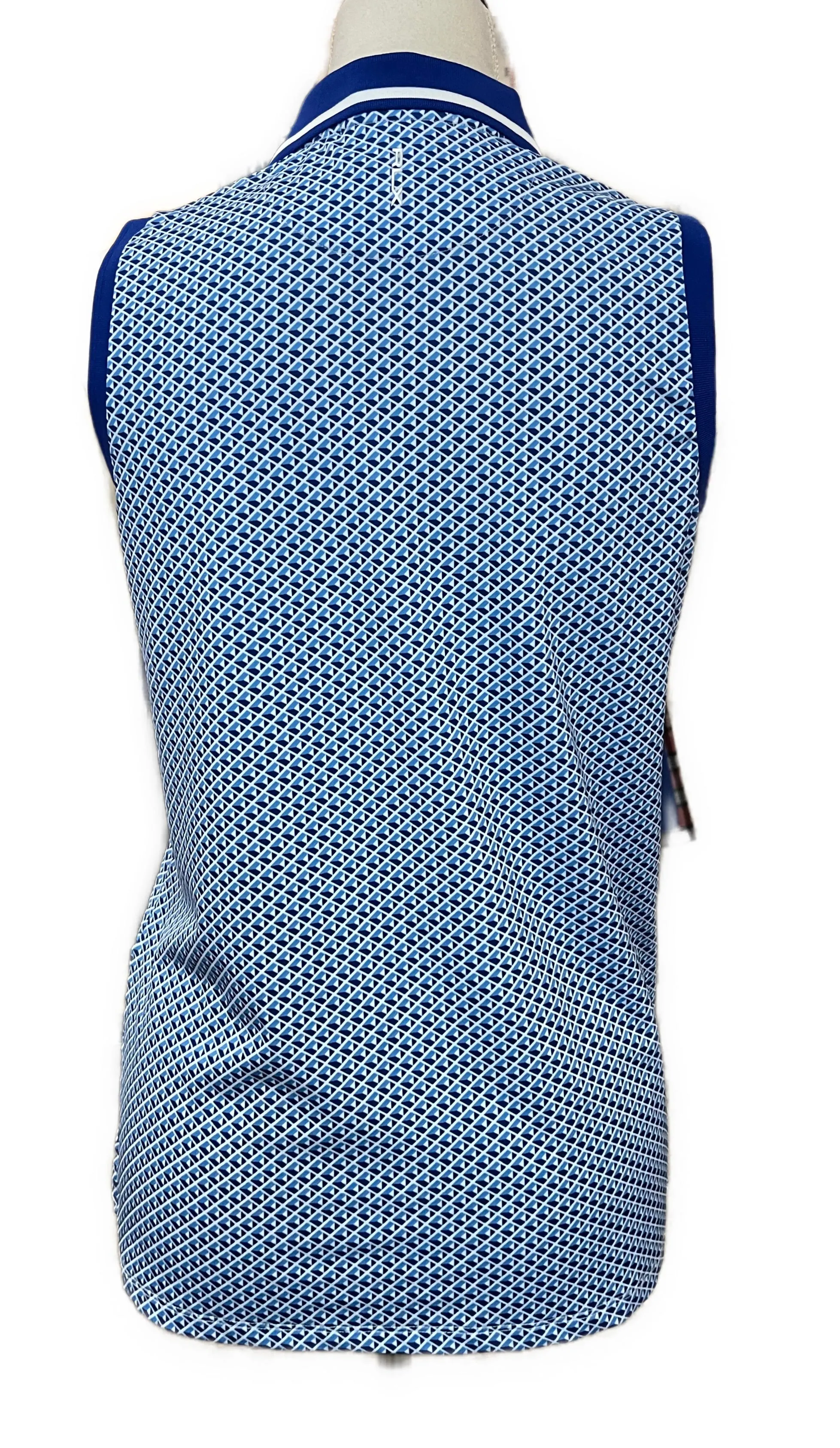 Ralph Lauren RLX Royal Geo Print Sleeveless Golf Polo w/ Logo Size M. MSP$98
