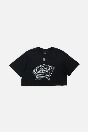 Rework Columbus Blue Jackets NHL Crop Tee - S Frankie