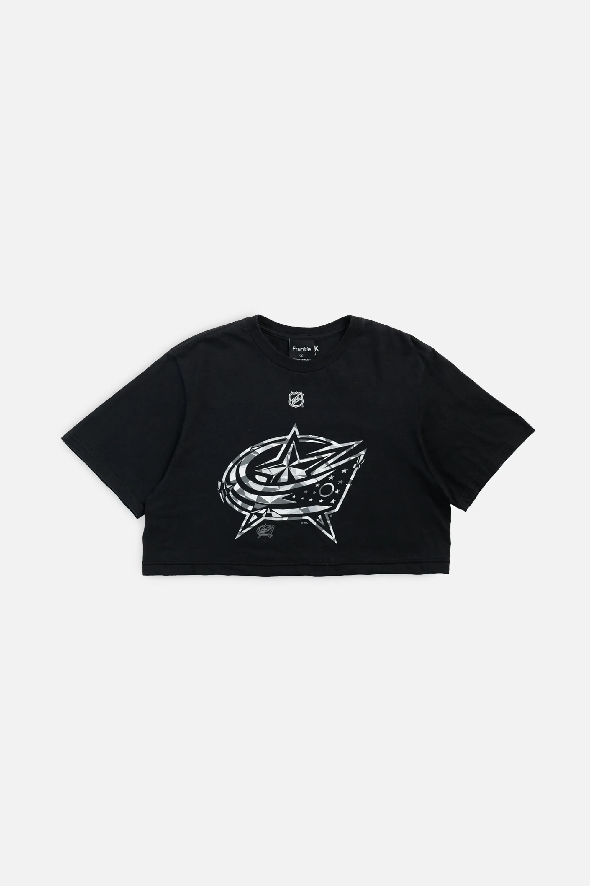 Rework Columbus Blue Jackets NHL Crop Tee - S Frankie