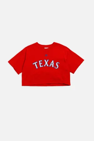 Rework Texas Rangers MLB Crop Tee - S Frankie