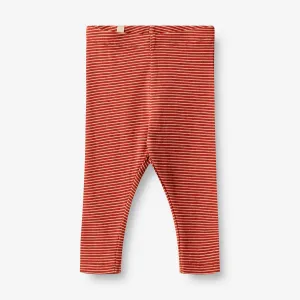 Rib Leggings Maddy | Baby - paprika stripe Wheat