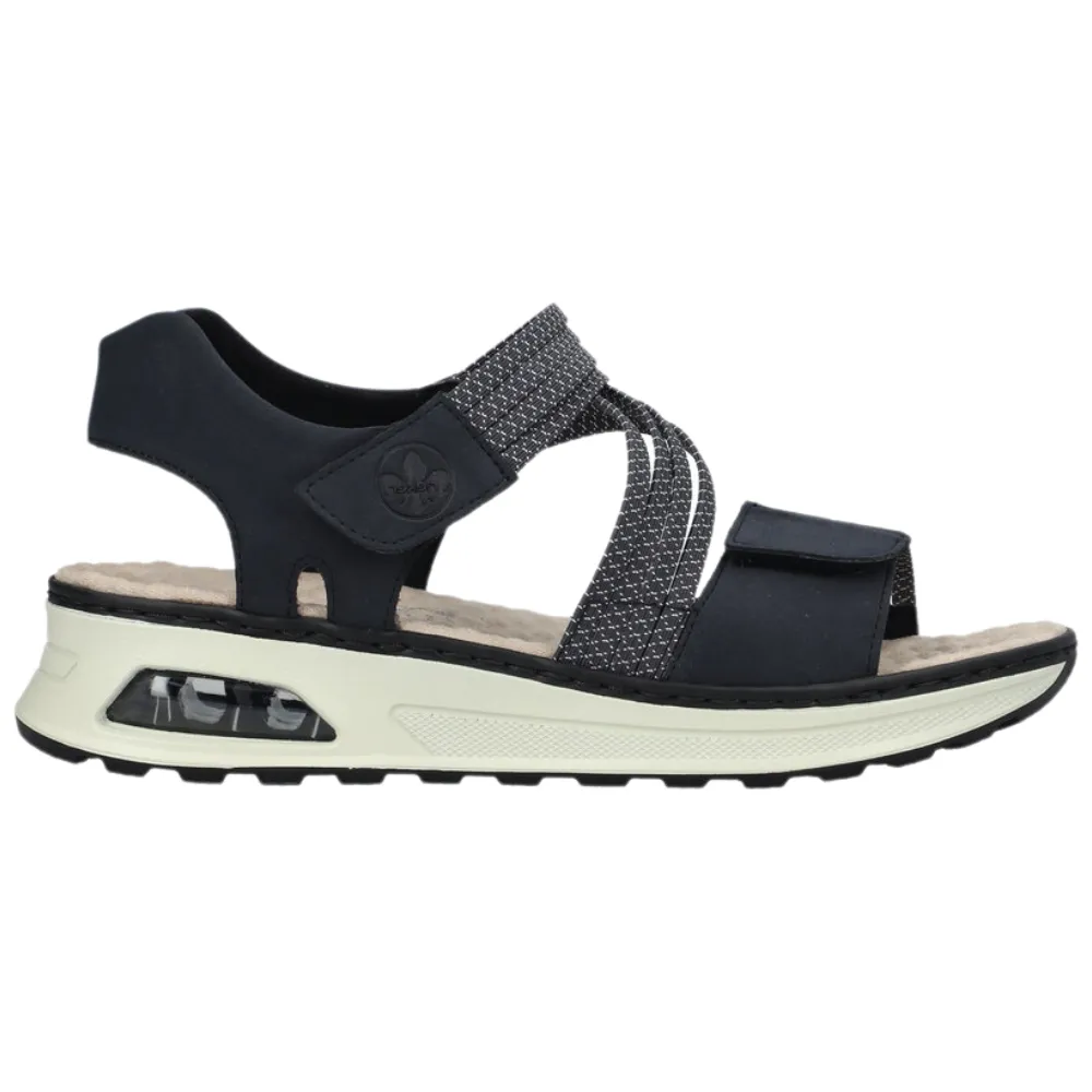 Rieker 65671-14 Womens Touch Fastening Wedge Sandal