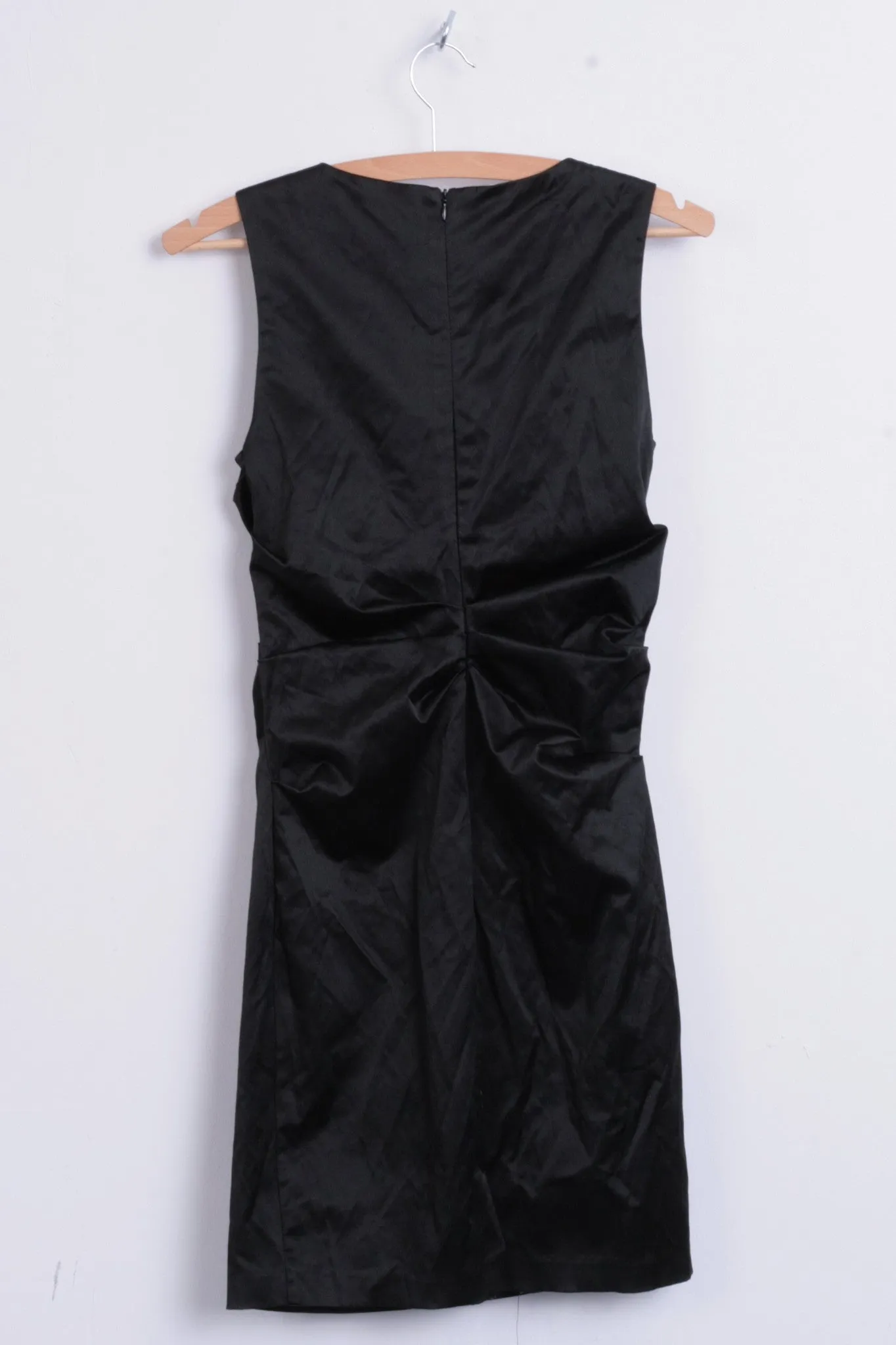 Rinascimento Womens XS Dress Black Sleeveless Knee Lenght Scrunched Middle