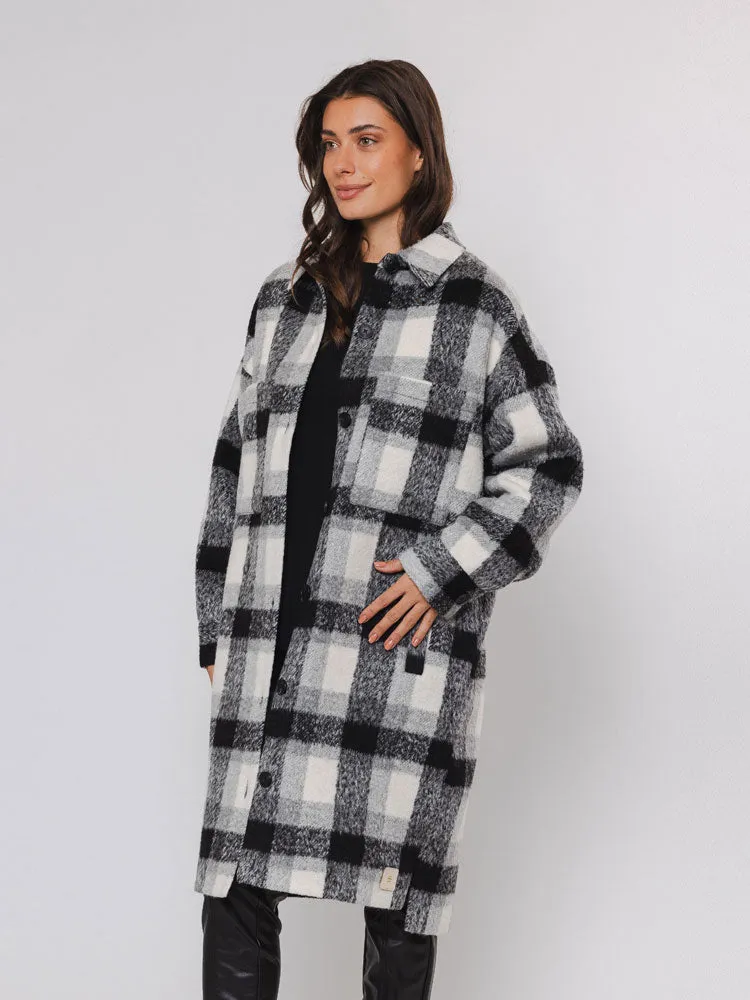 Rino & Pelle Trina Long Jacket Snow White Check