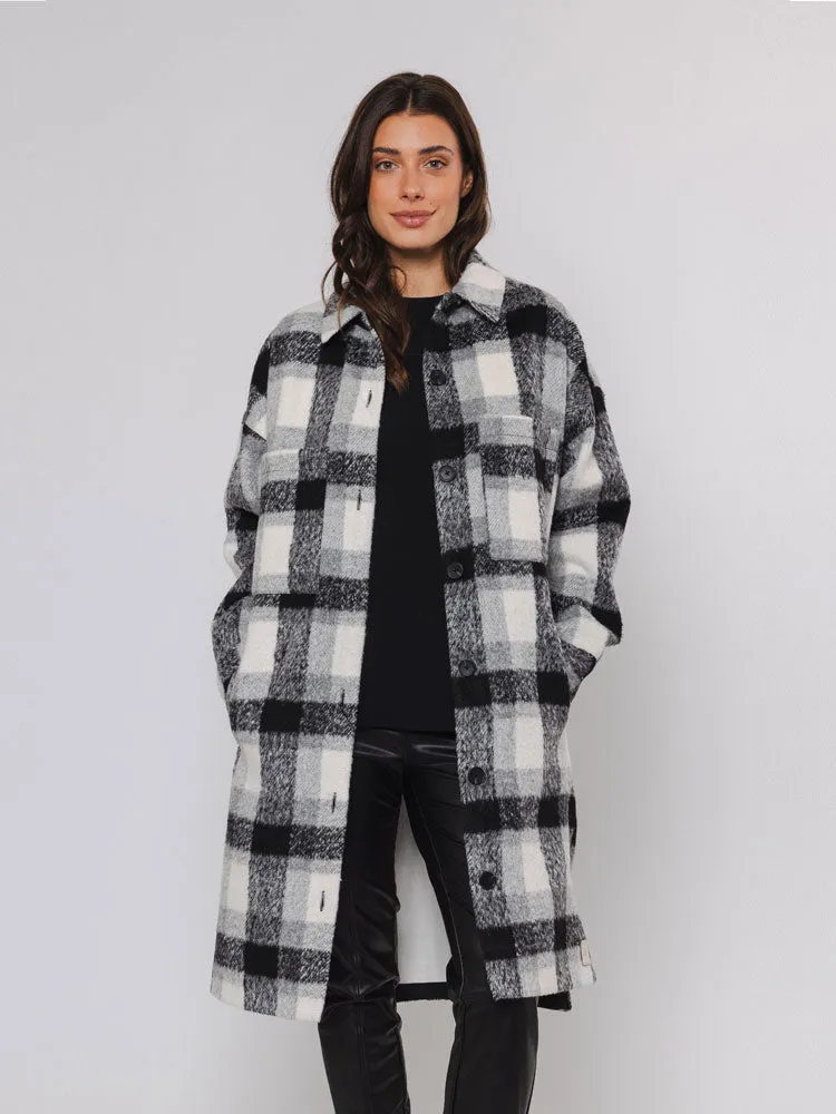 Rino & Pelle Trina Long Jacket Snow White Check