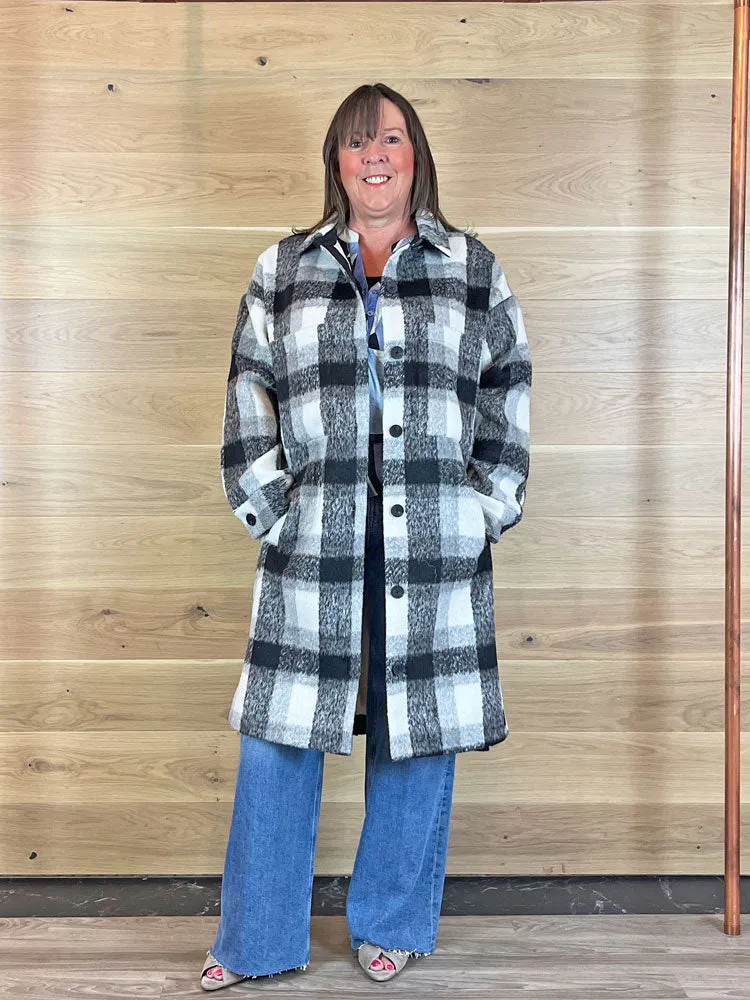 Rino & Pelle Trina Long Jacket Snow White Check