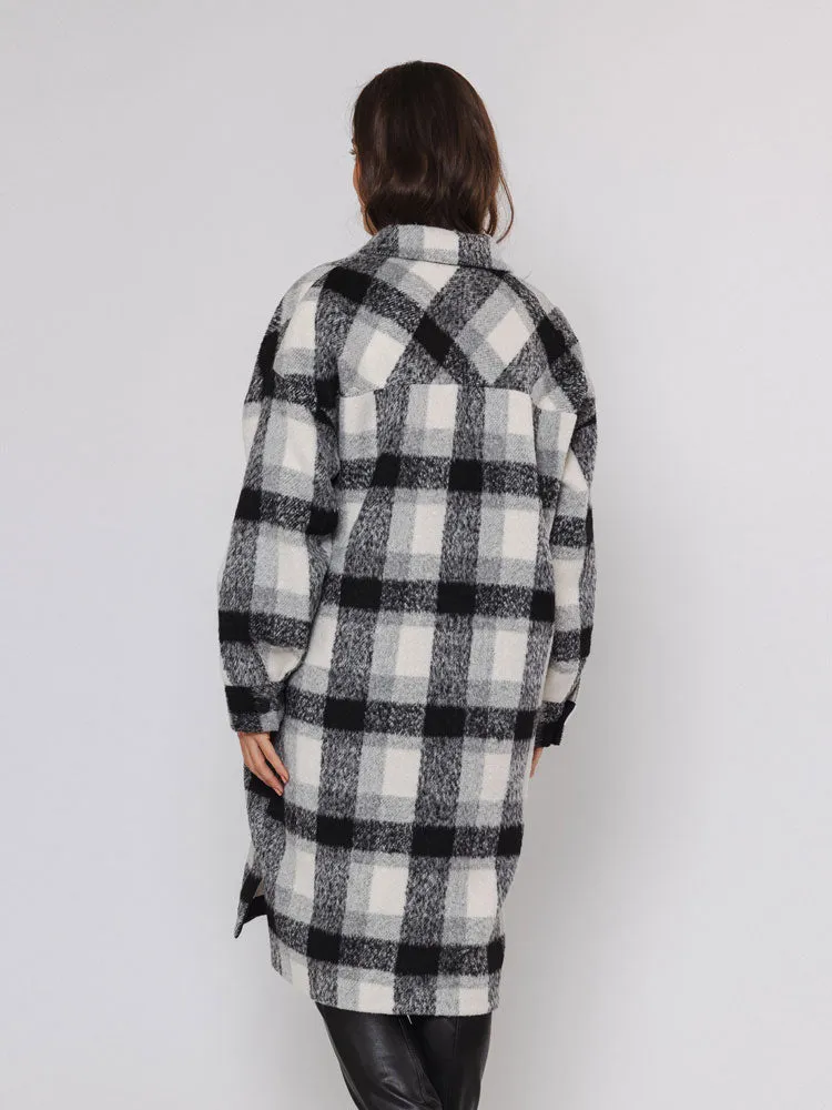 Rino & Pelle Trina Long Jacket Snow White Check