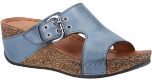 Riva Padua Womens Leather Wedge Heeled Sandal