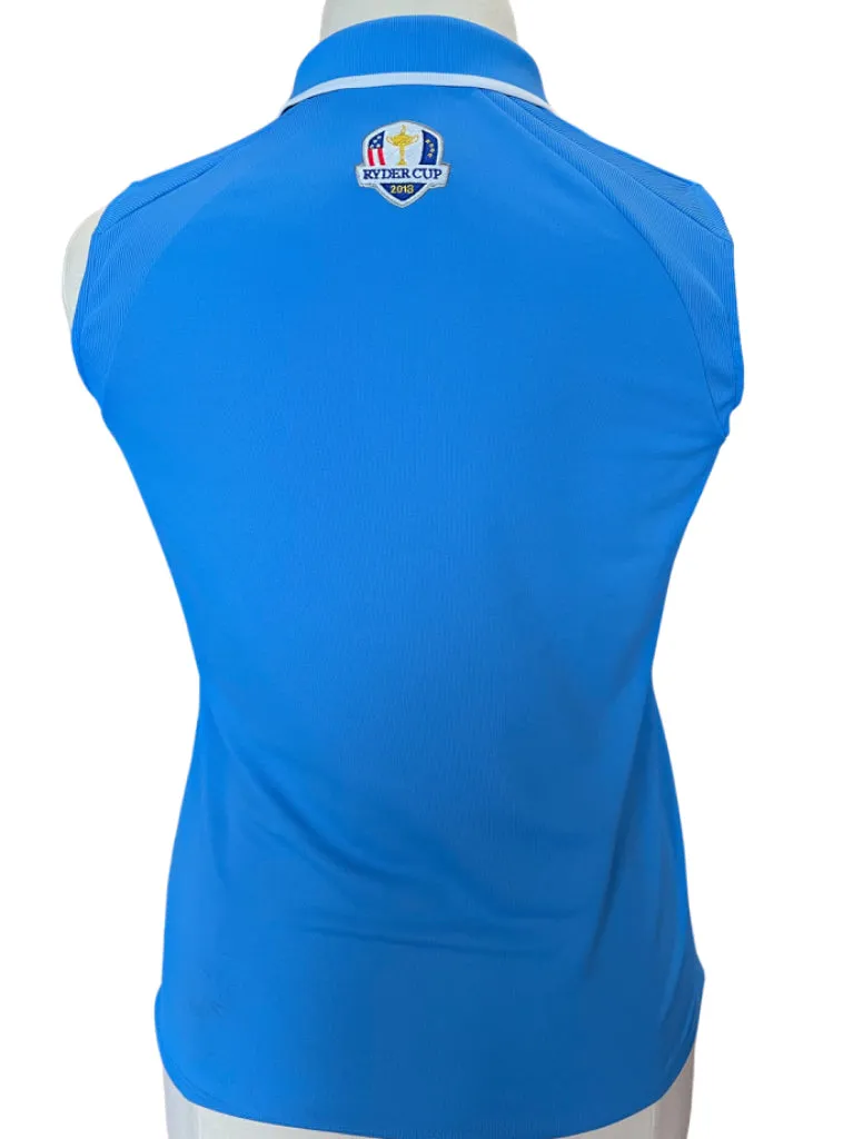 RLX by Ralph Lauren Blue Sleeveless Ryder Cup 2018 Polo Size L MSP$75