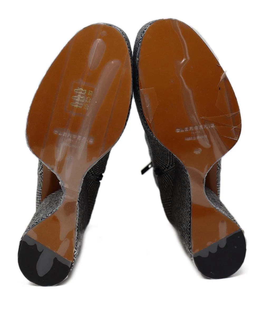 Robert Clergerie B&W Plaid Flannel Platforms sz 10
