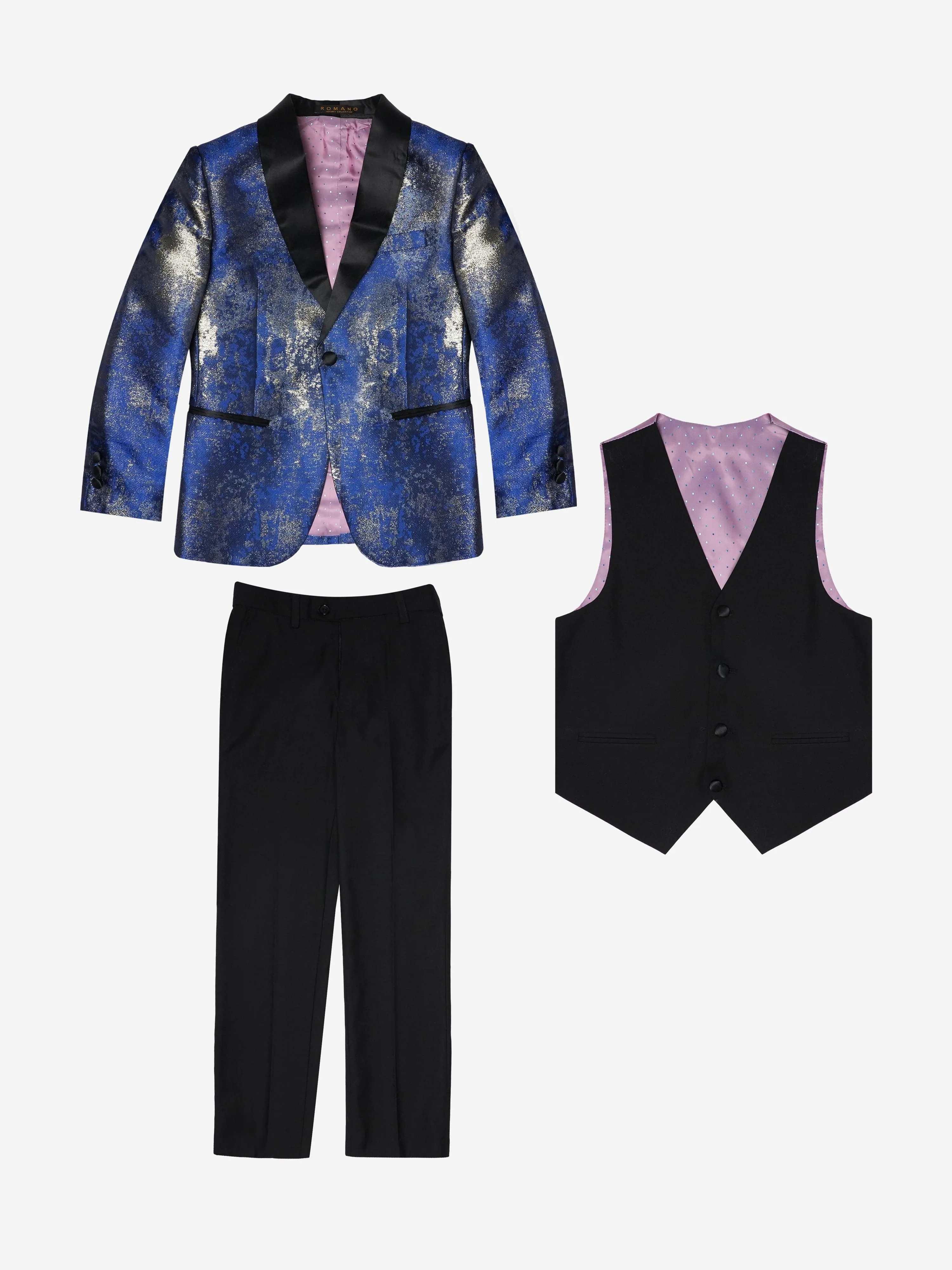 Romano Boys 3 Piece Suit in Blue