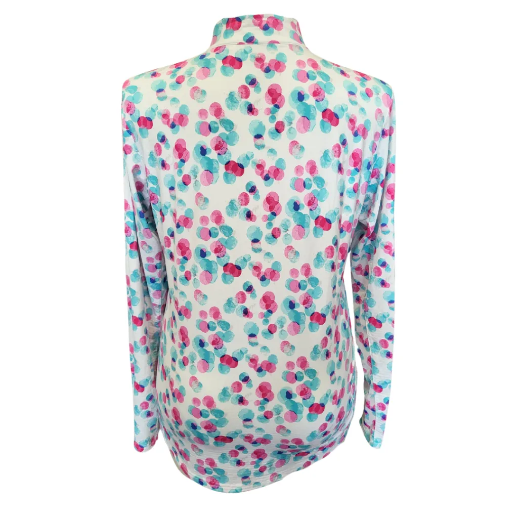 San Soleil Women's SolCool Long Sleeve Print Mock Pullover - Full-Circle Size XL MSP$104