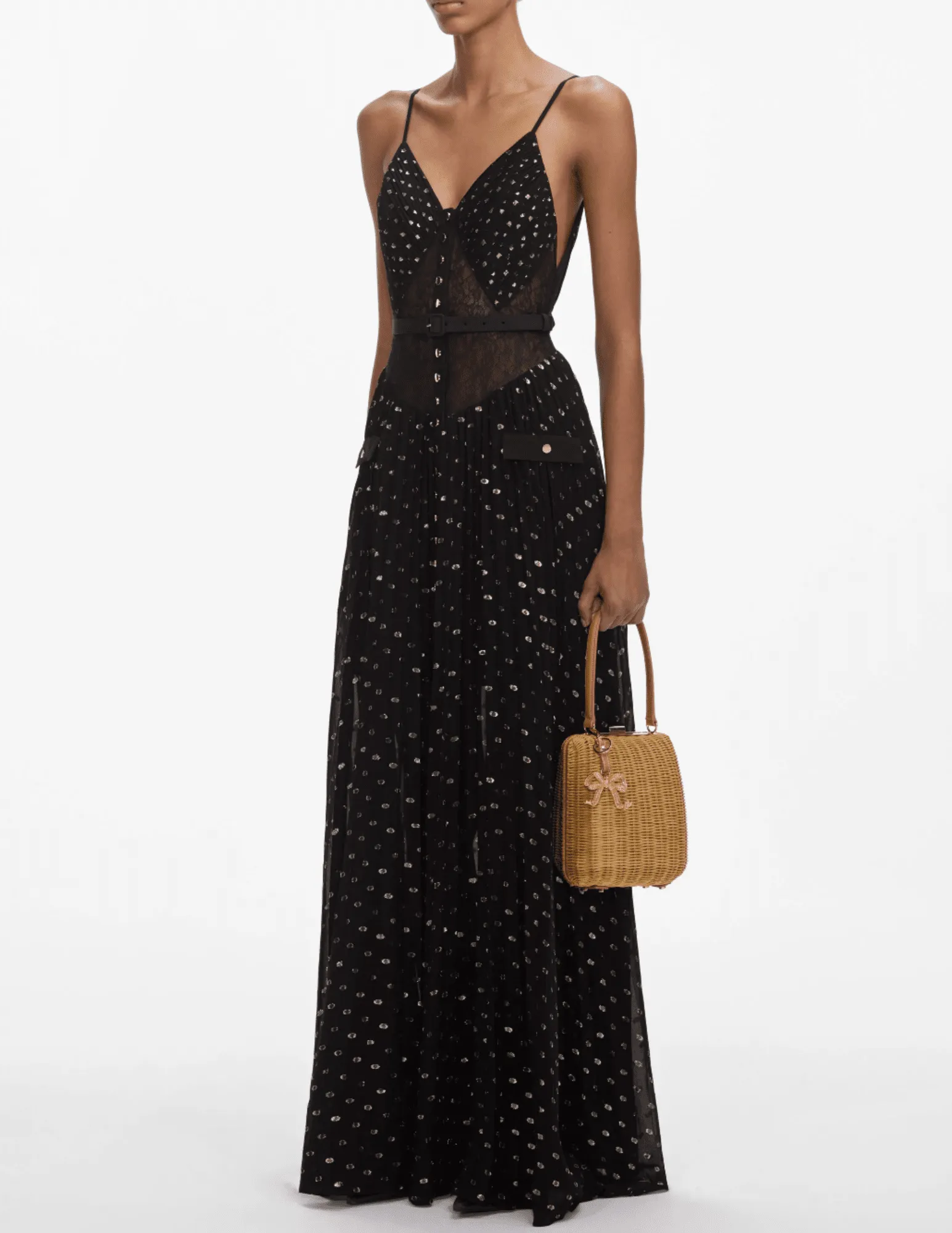 Self-Portrait Chiffon Maxi Dress