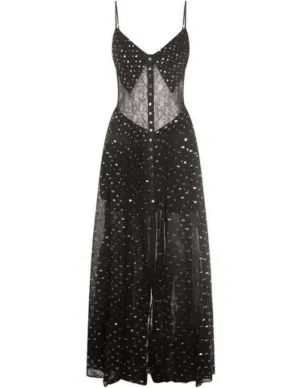 Self-Portrait Chiffon Maxi Dress