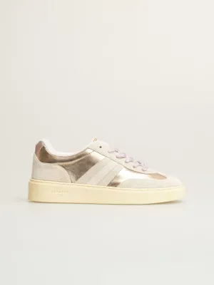 Serafini Court Trainers Light Bronze, Taupe & Pink