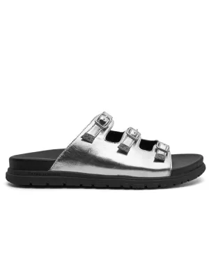 Shoe The Bear Ellen Metallic Sandals Black & Silver