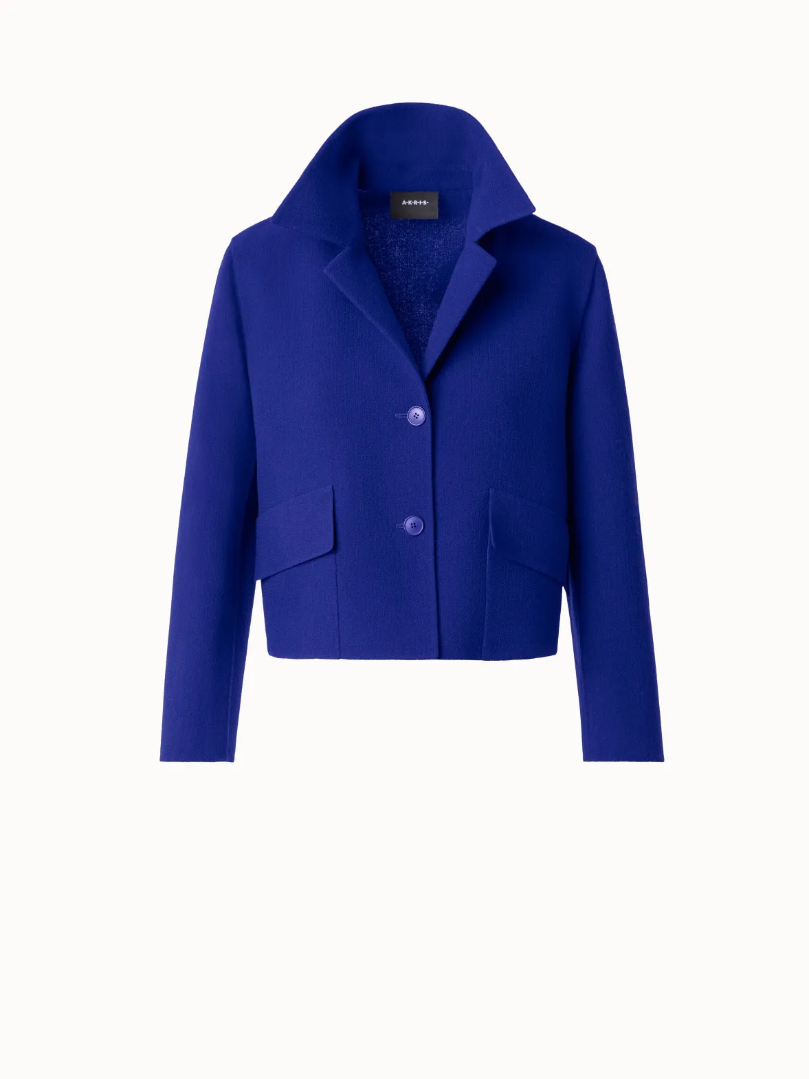 Short Jacket in Wool Crêpe Double-Face Akris