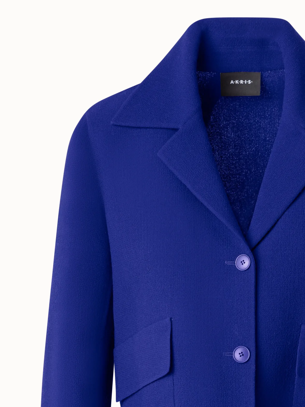 Short Jacket in Wool Crêpe Double-Face Akris