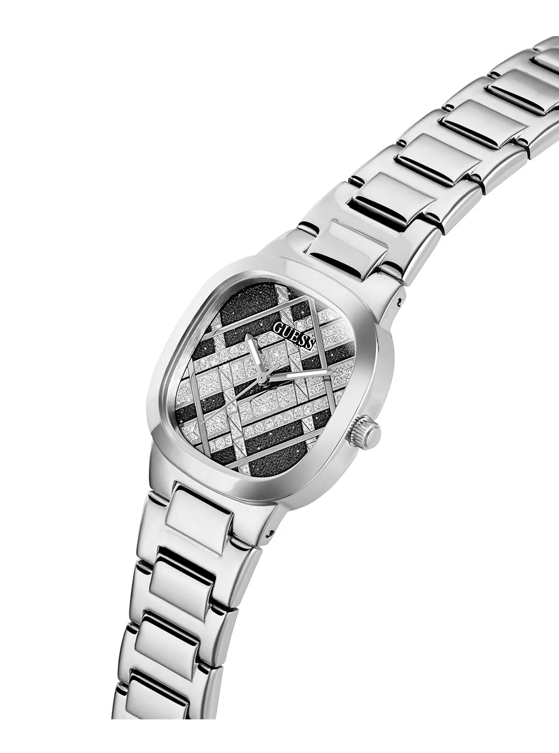 Silver Black Glitz Clash Watch Guess