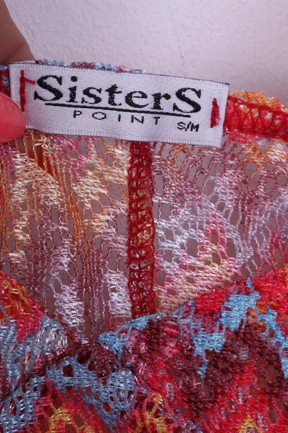 Sisters Point Womens S/M Midi Dress Mesh Colorful Summer Beach Halter Neck