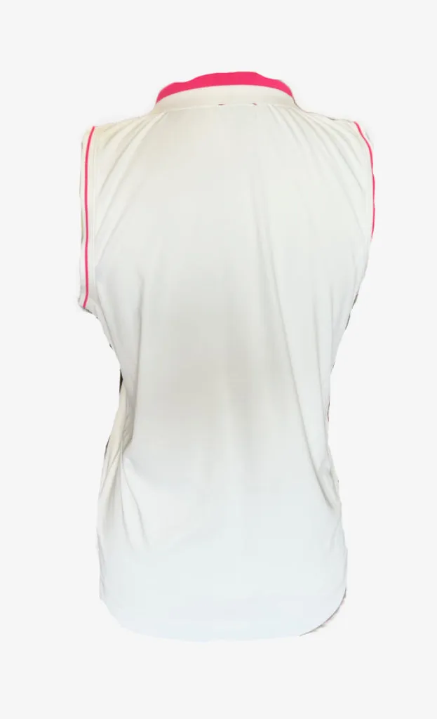 Slazenger White Sleeveless Golf Top w/Pink Accents Size M