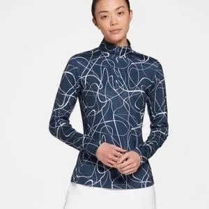 Slazenger Women's Navy UV Protection Zip Pullover w/ White Swirls  XXL MSP$70