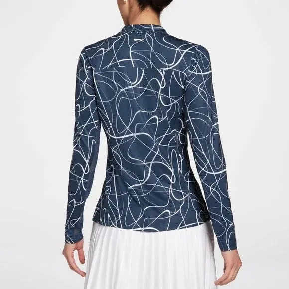 Slazenger Women's Navy UV Protection Zip Pullover w/ White Swirls  XXL MSP$70