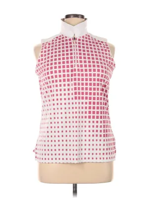 Slazenger WOmen's White & Pink Square Print Sleeveless Golf Polo Size XL