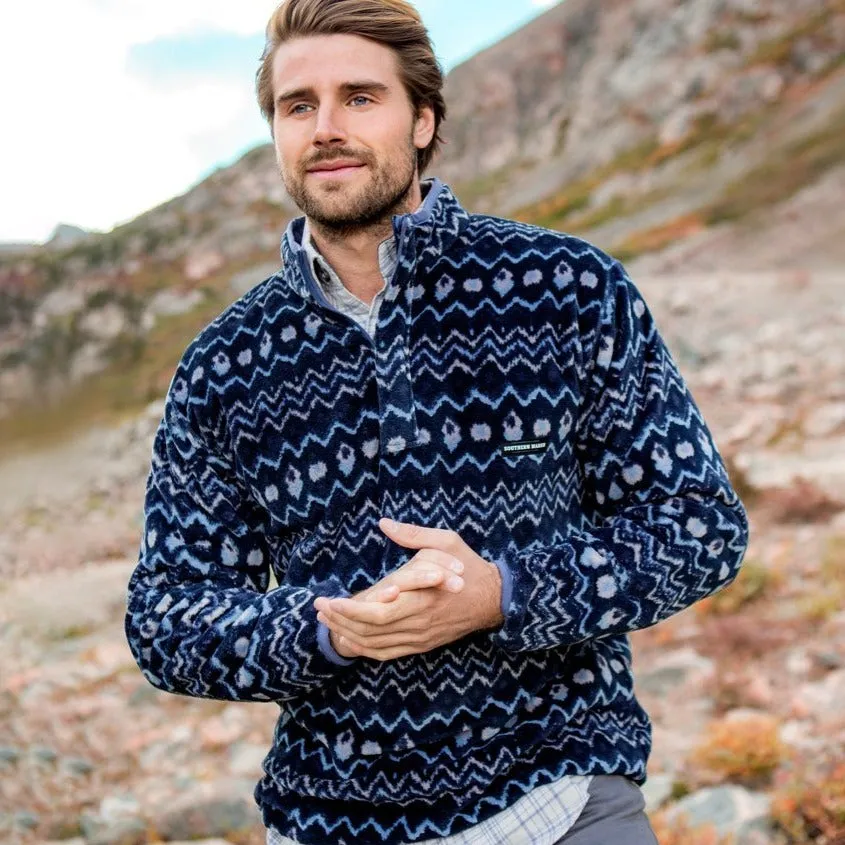 Southern Marsh 21 Tangier Ikat Fleece Pullover