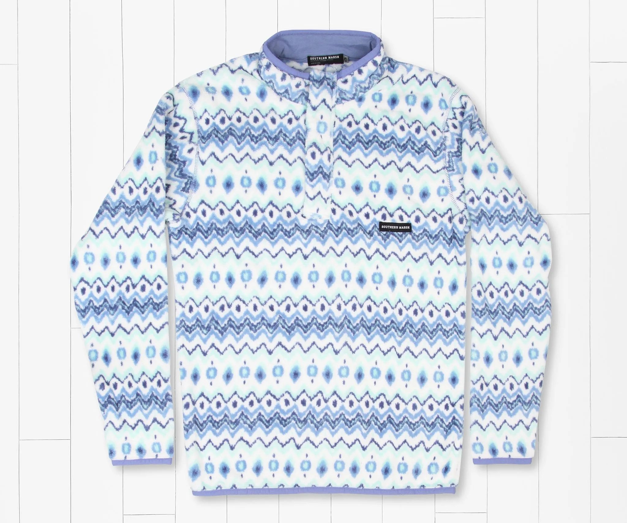 Southern Marsh 21 Tangier Ikat Fleece Pullover