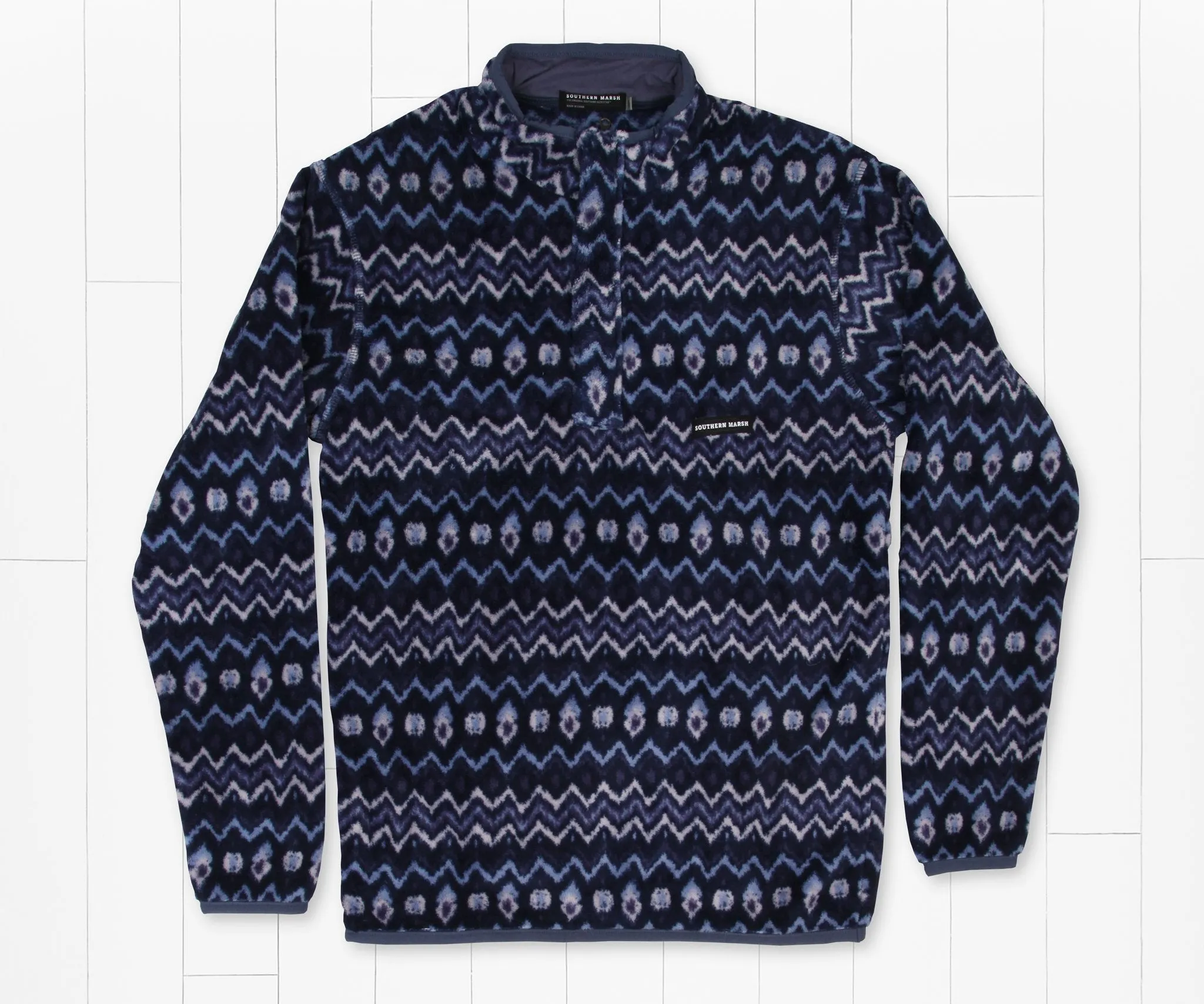 Southern Marsh 21 Tangier Ikat Fleece Pullover