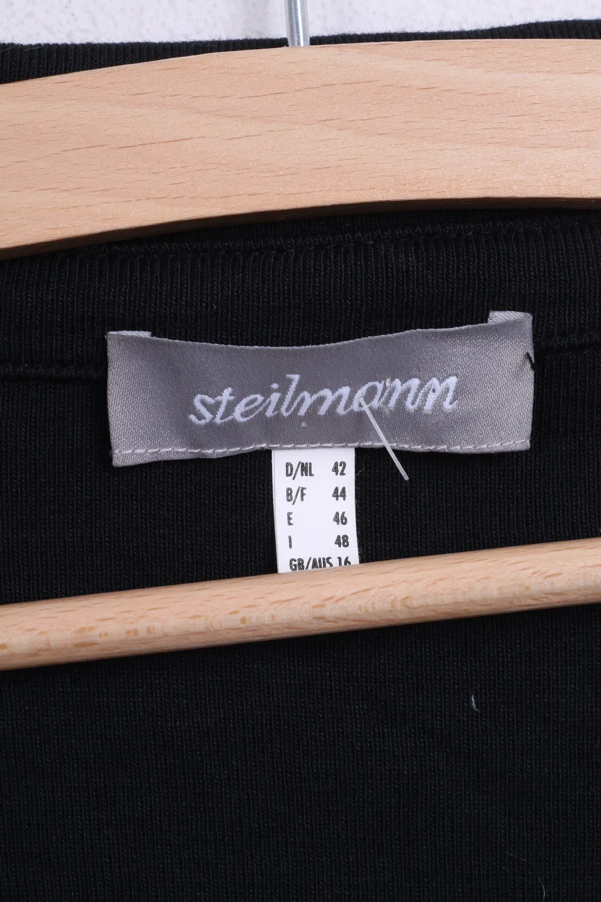 Steilmann Womens 16 XL Blouse Black Single Breasted