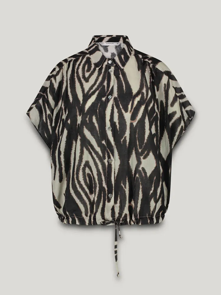 Summum Faded Zebra Print Blouse Multi