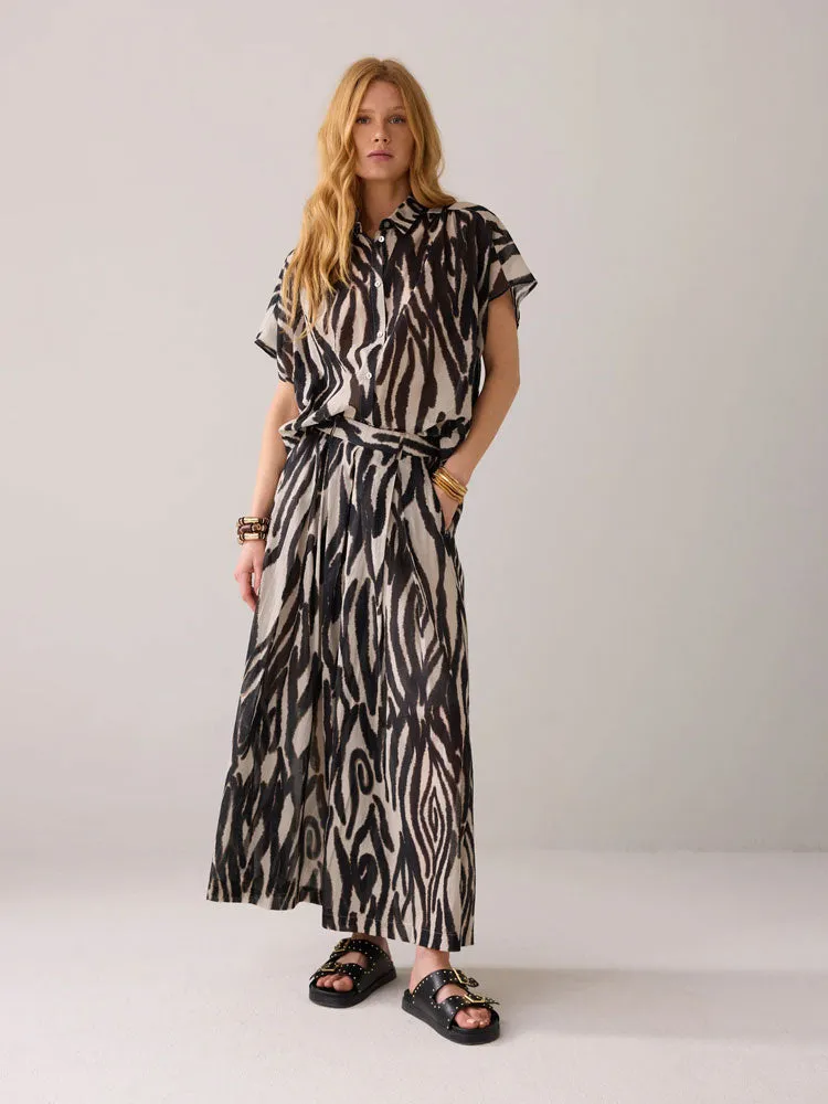 Summum Faded Zebra Print Blouse Multi
