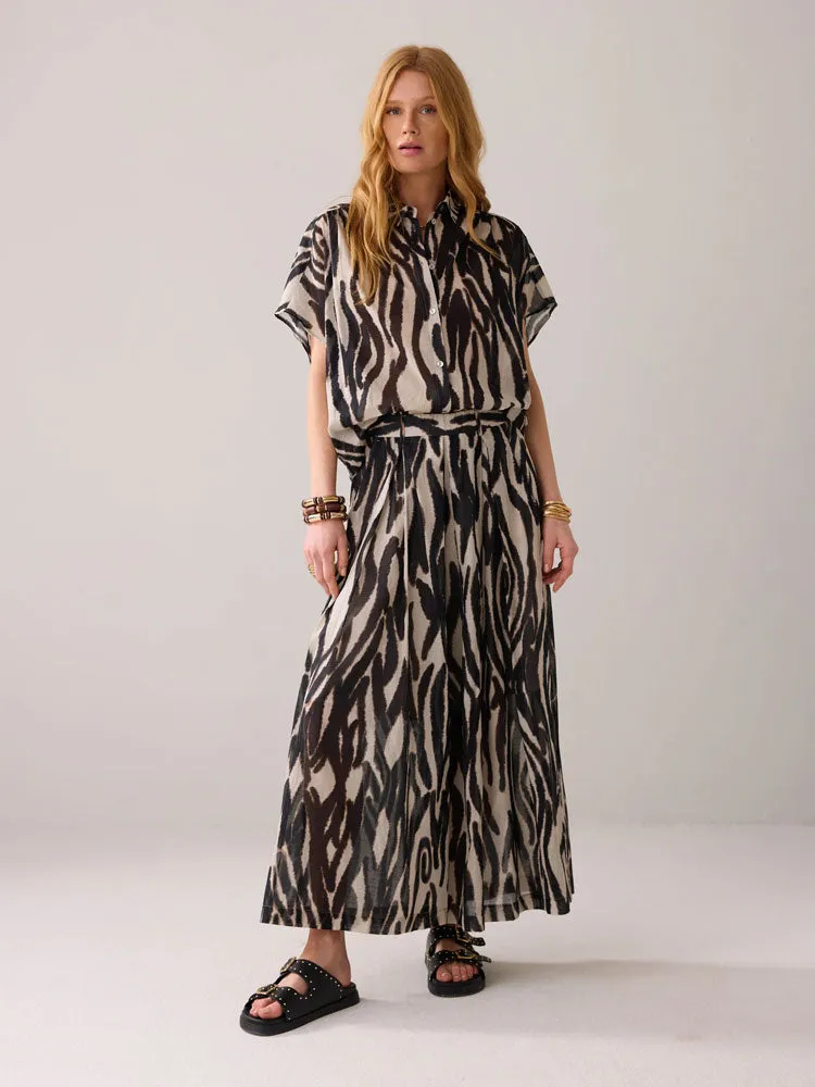 Summum Faded Zebra Print Trousers Multi