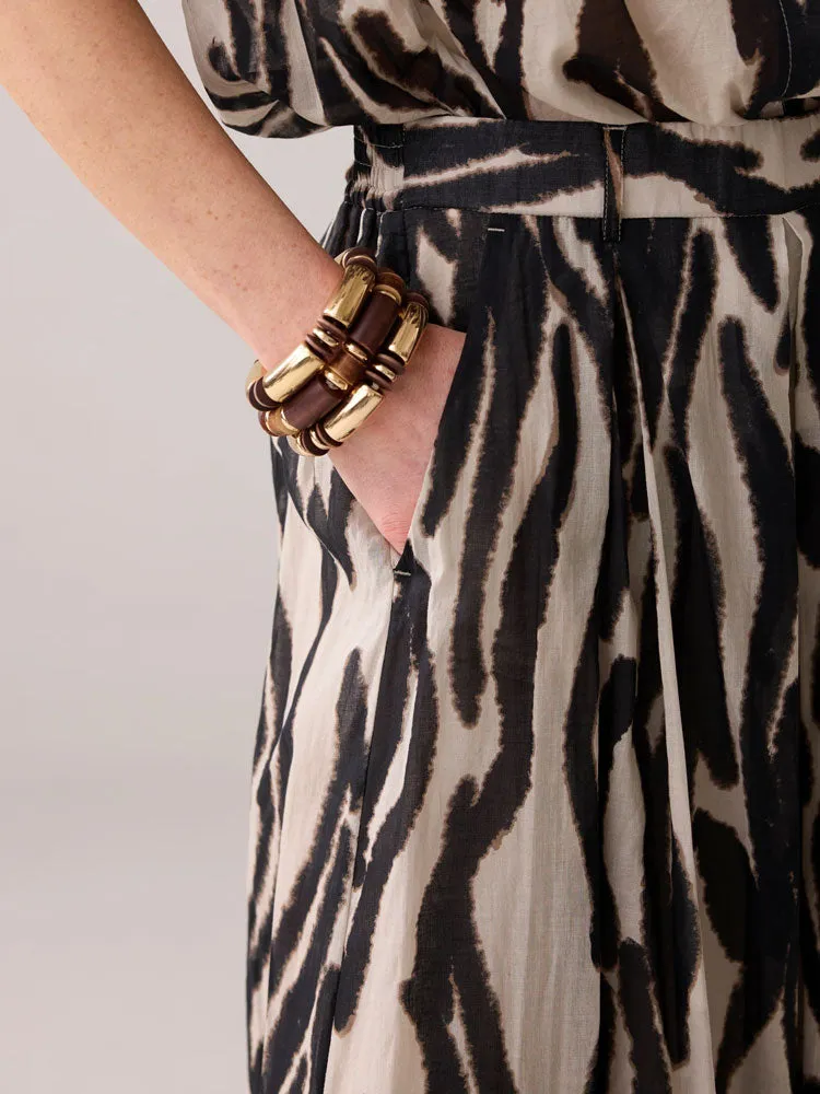 Summum Faded Zebra Print Trousers Multi