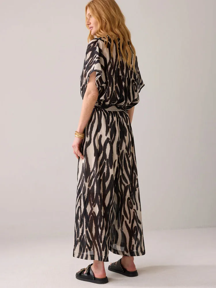 Summum Faded Zebra Print Trousers Multi