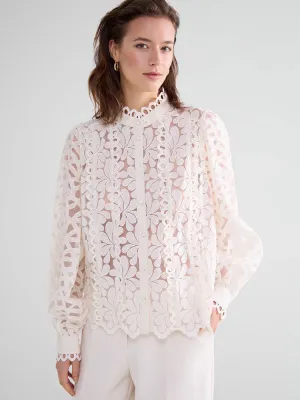 Summum Organza Lace Blouse Ivory