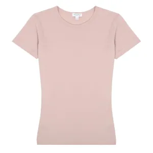 Sunspel Womens Classic T-Shirt Shell Pink