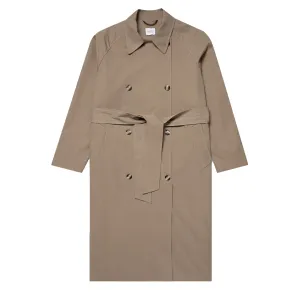 Sunspel Womens Trench Coat Dark Stone