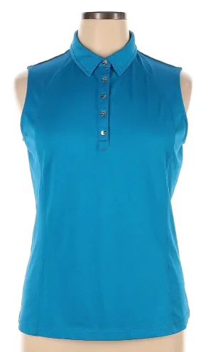 Tail Activewear Blue Sleeveless Snap Golf Polo Size XL