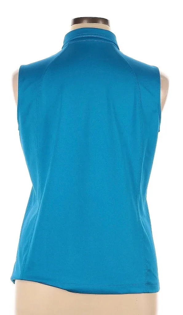 Tail Activewear Blue Sleeveless Snap Golf Polo Size XL
