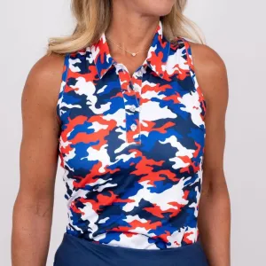 Taylor Jordan Camo Racerback Golf Top -USA Edition Size L MSP$82