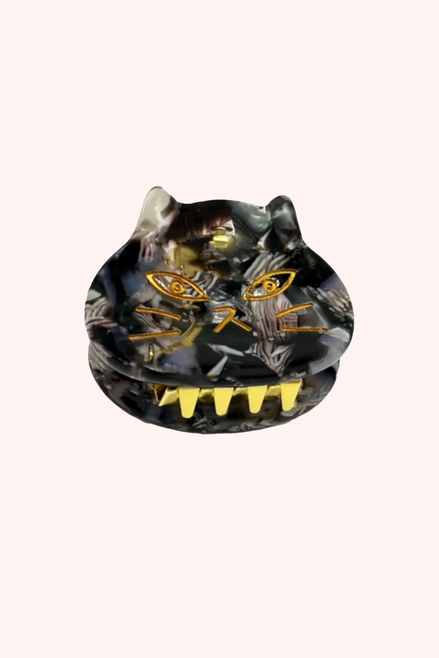 The Cat's Meow Cat Jaw Clip Pair Black Multi Annasui